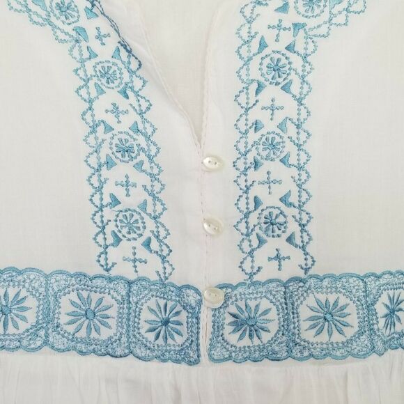Voile Beautiful White Tunic 100% cotton - Size L - Picture 4 of 5